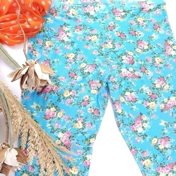 Farm Rio Blue Patterned Leggings Sz Xs - Picture 4 of 13